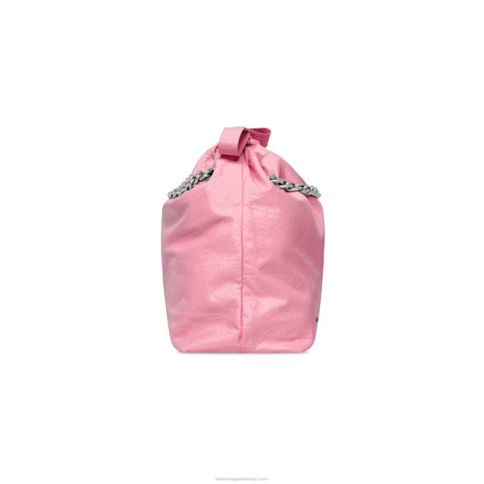 ženske zdrobijo majhno torbico Balenciaga roza N4DP297